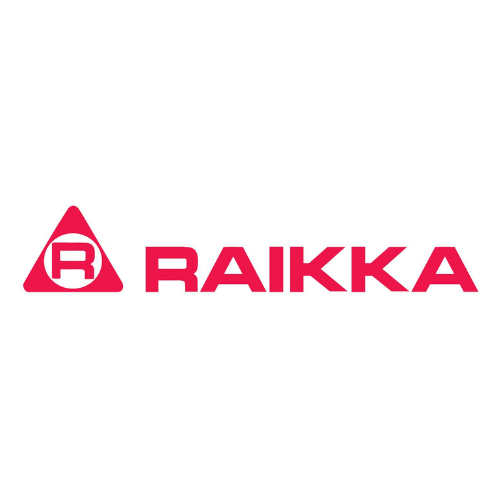 Red triangular logo with a bold "R" next to the word "RAIKKA" in capital letters.