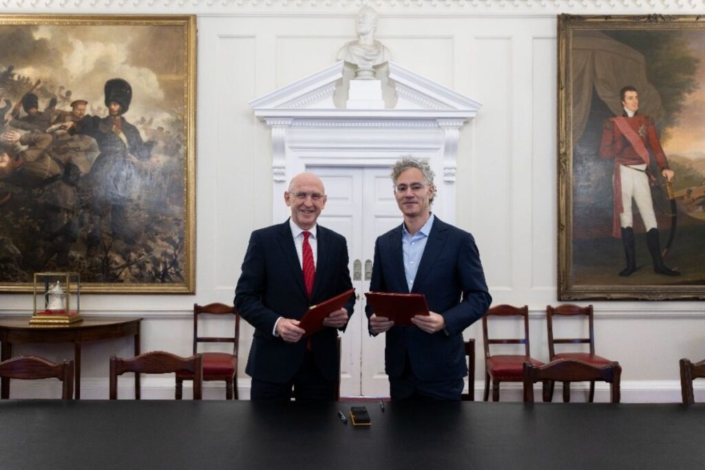 New partnership — U.K. Defence Secretary John Healey with Palantir CEO Alex Karp